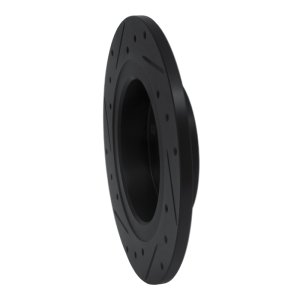Cadillac BLS Brake Rotor (1) - Rear Right - R1 Concepts - Drilled & Slotted - Black - `03-`11